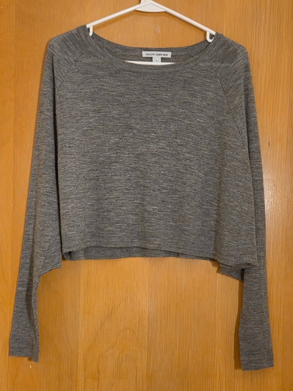 Autumn Cashmere Pullover Cropped Shrug Sweater Womens S Gray Long Sleeve Ballet
